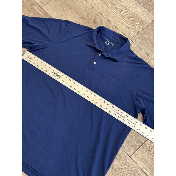 Peter Millar Shirt Mens XXL 2XL Blue 100% Pima Cotton Short Sleeve Pocket Polo - Picture 5 of 6